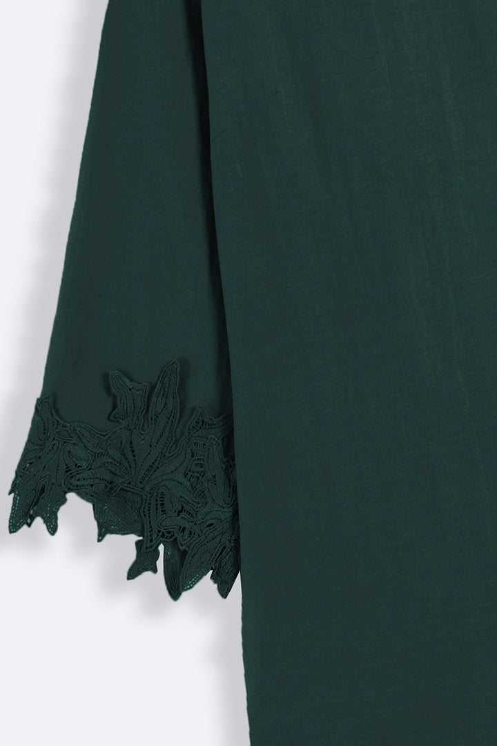 EMERALD GREEN SOFT LACE SHIRT