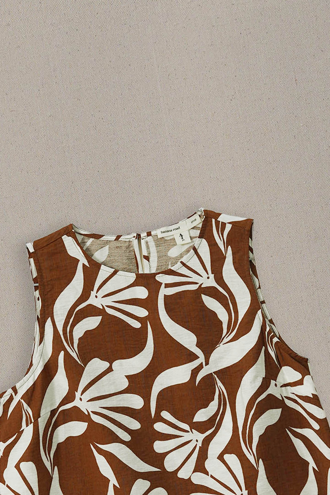 BROWN WHITE TROPIC FLOW TOP