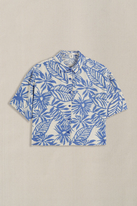 LIGHT BLUE WOOD & BLOOMS SHIRT