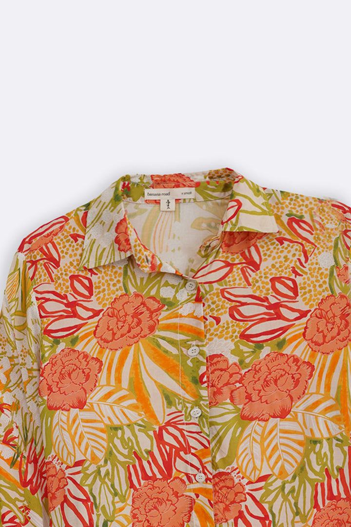 CORAL GARDENIA BUTTON DOWN