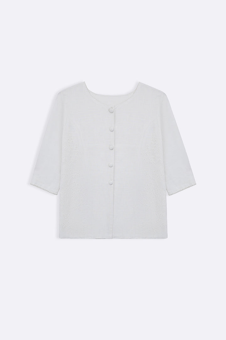 OFF WHITE ARTISAN LINEN-COTTON TUNIC