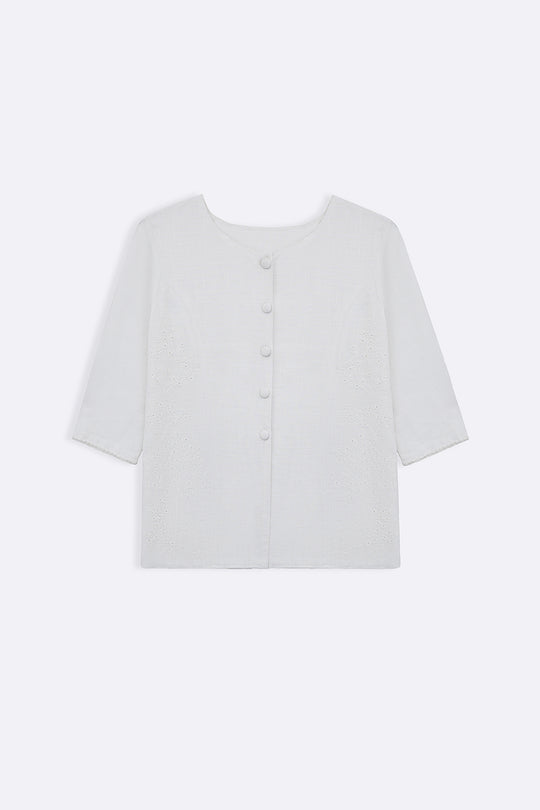 OFF WHITE ARTISAN LINEN-COTTON TUNIC