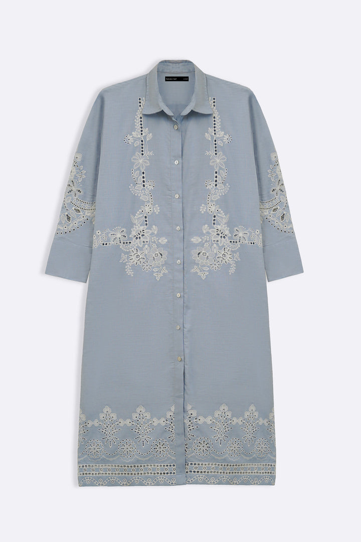 LIGHT BLUE COASTAL ARTISAN LONG TUNIC