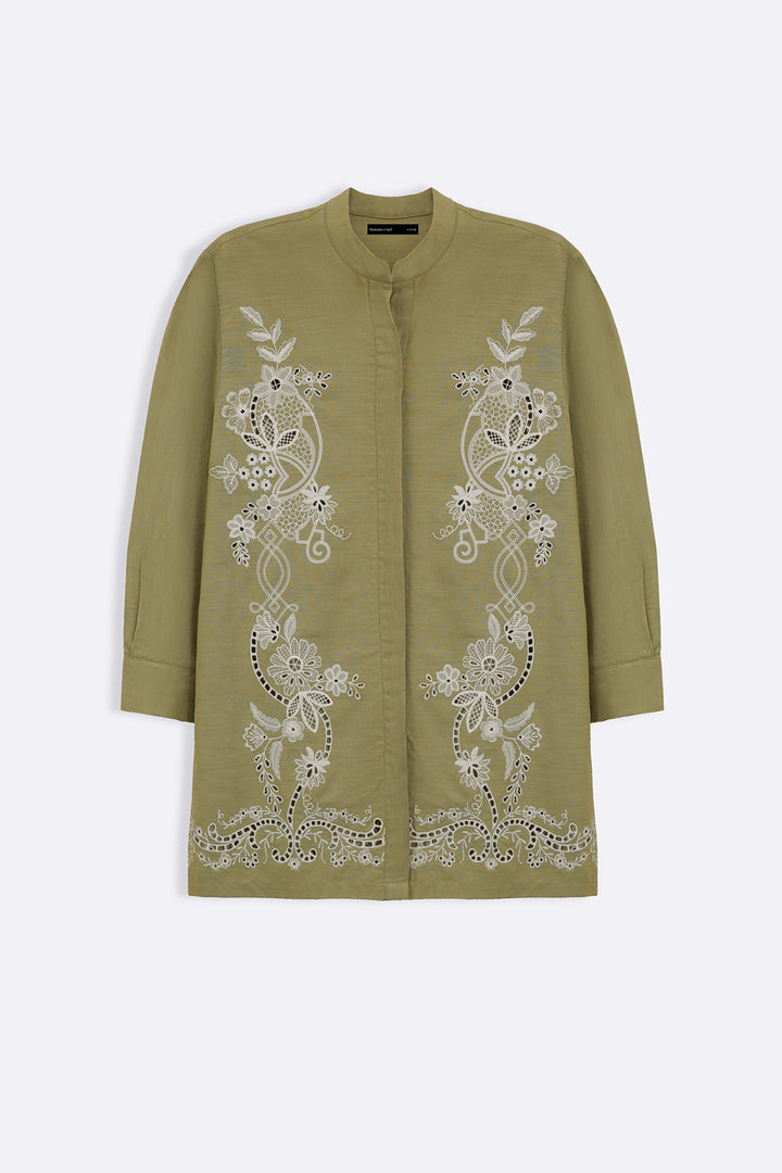 GREEN PISTACHIO BRODERIE SHIRT