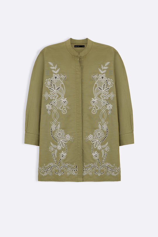 GREEN PISTACHIO BRODERIE SHIRT
