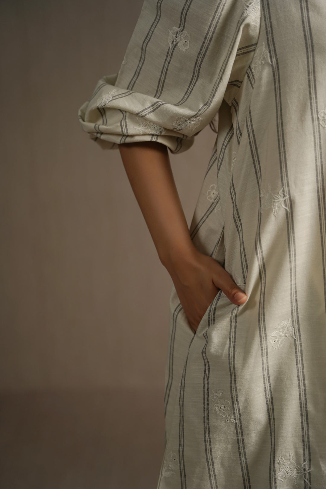 OFF WHITE COASTAL STRIPED TUNIC
