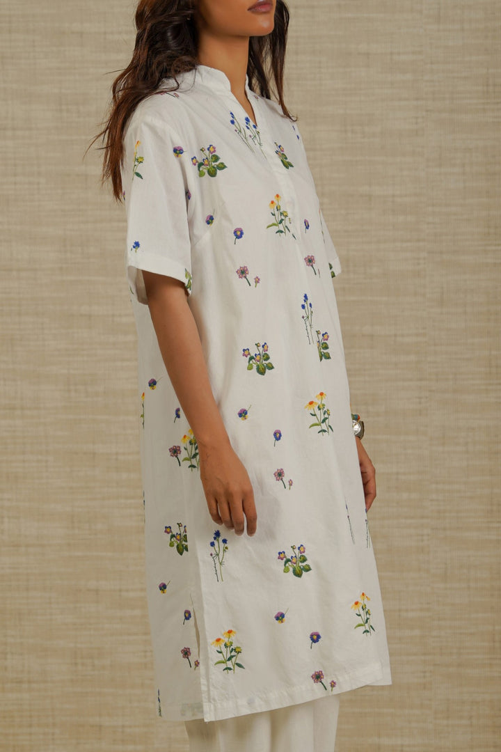 WHITE DITSY FLORAL SHIRT