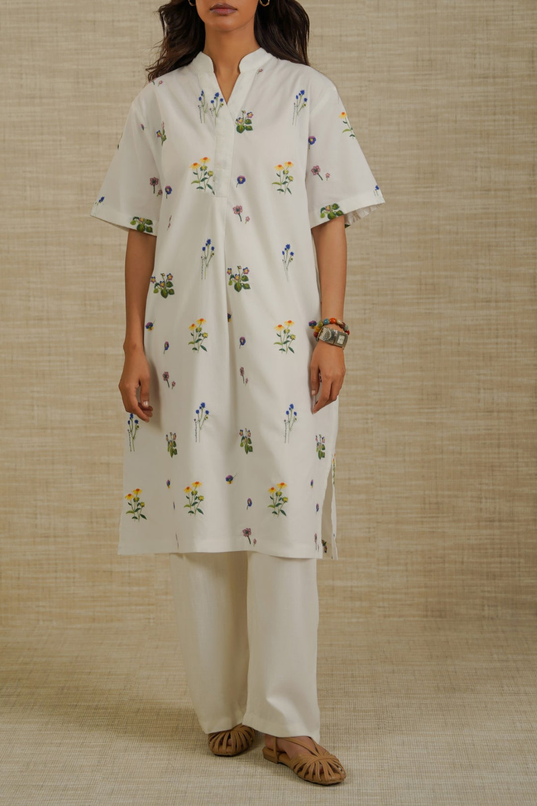 WHITE DITSY FLORAL SHIRT