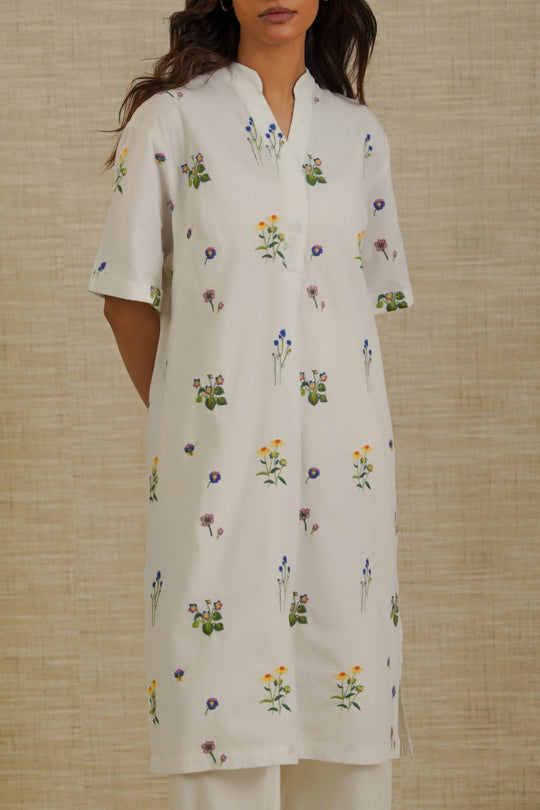 WHITE DITSY FLORAL SHIRT