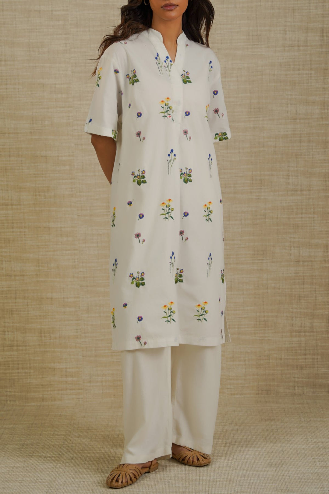 WHITE DITSY FLORAL SHIRT