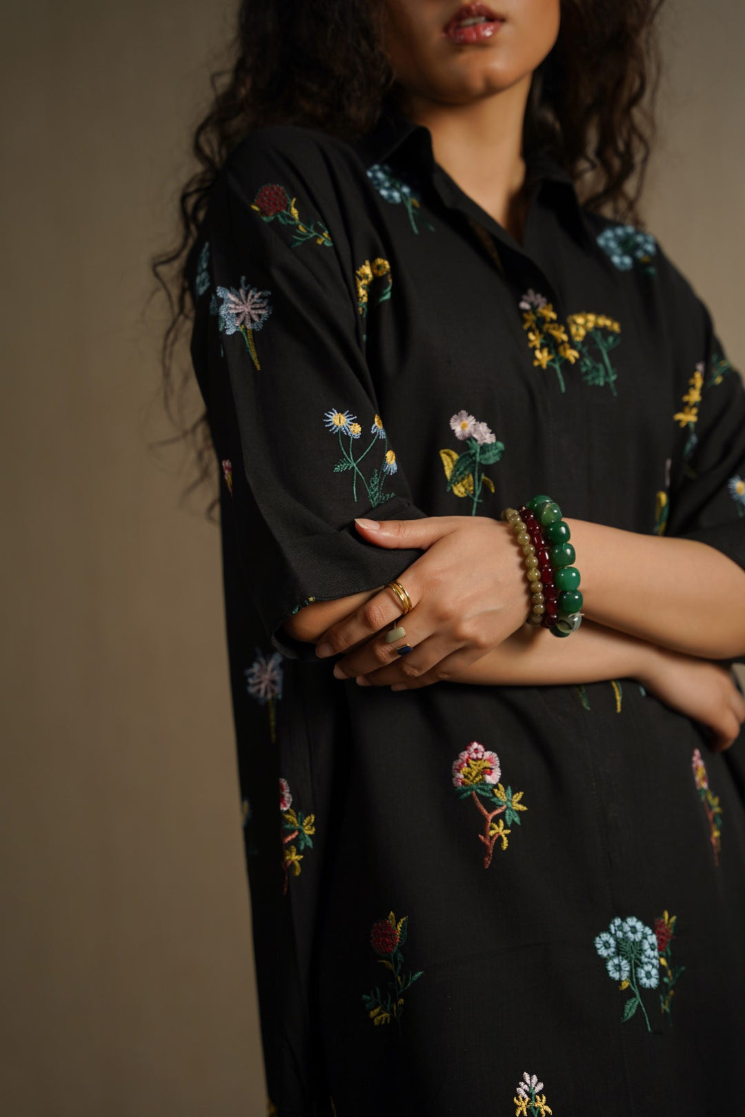 BLACK BLACK FLORA TUNIC