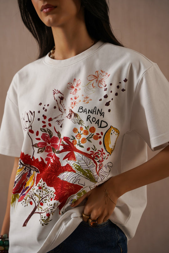 WHITE BANANA ROAD OPENER TEE