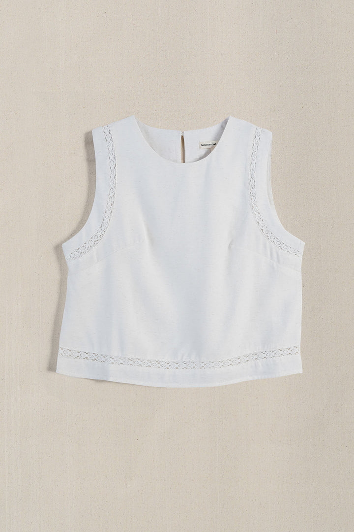 BEIGE MEADOW LACE TOP