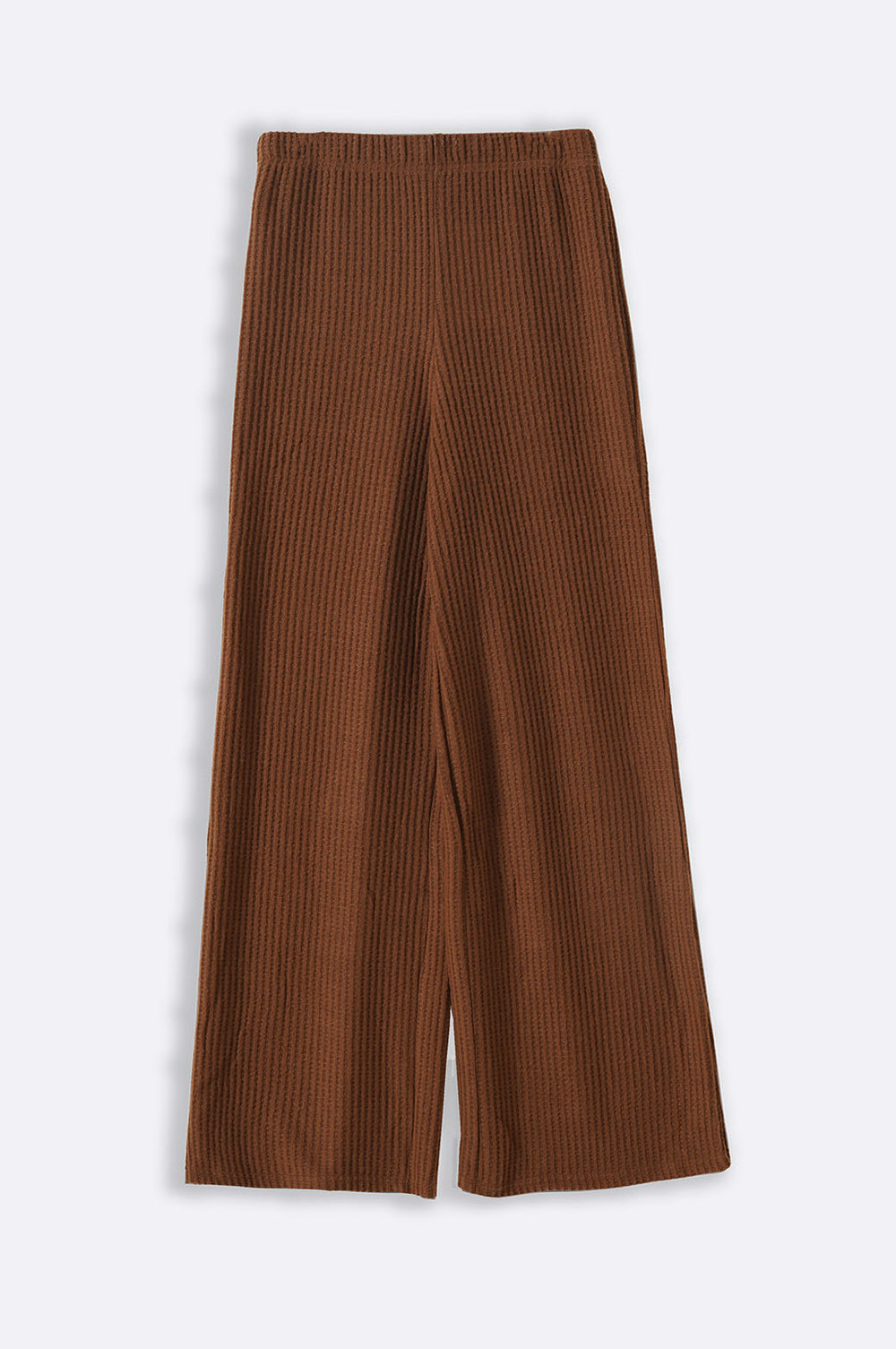 CAMEL WAFFLE KNIT PANTS
