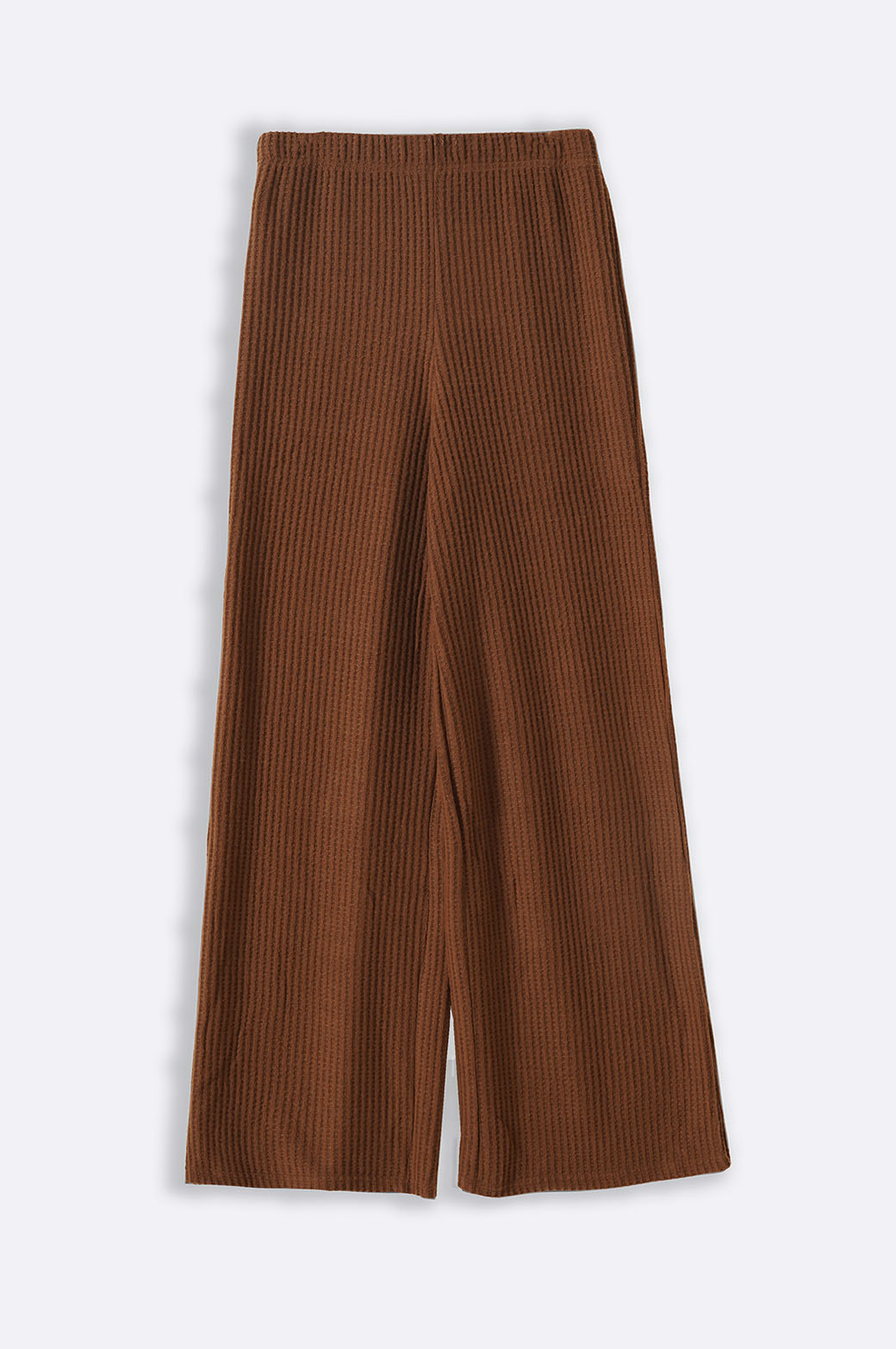 CAMEL WAFFLE KNIT PANTS