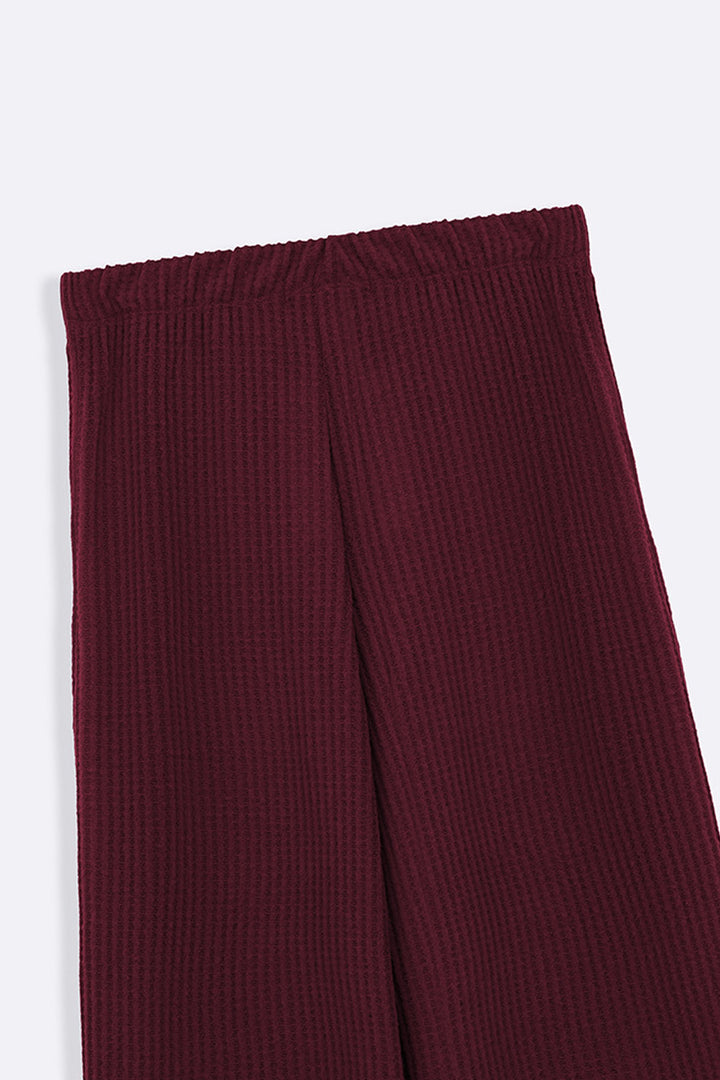WINE WAFFLE KNIT PANTS
