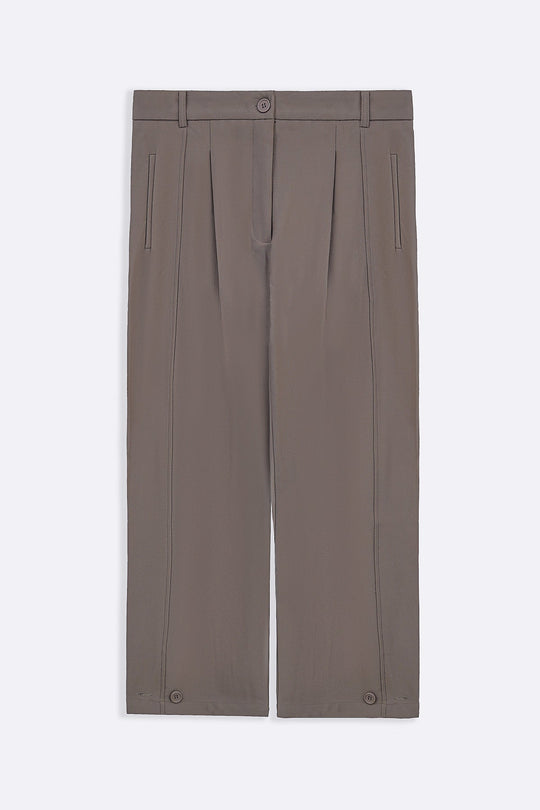 TAUPE BARREL TROUSERS