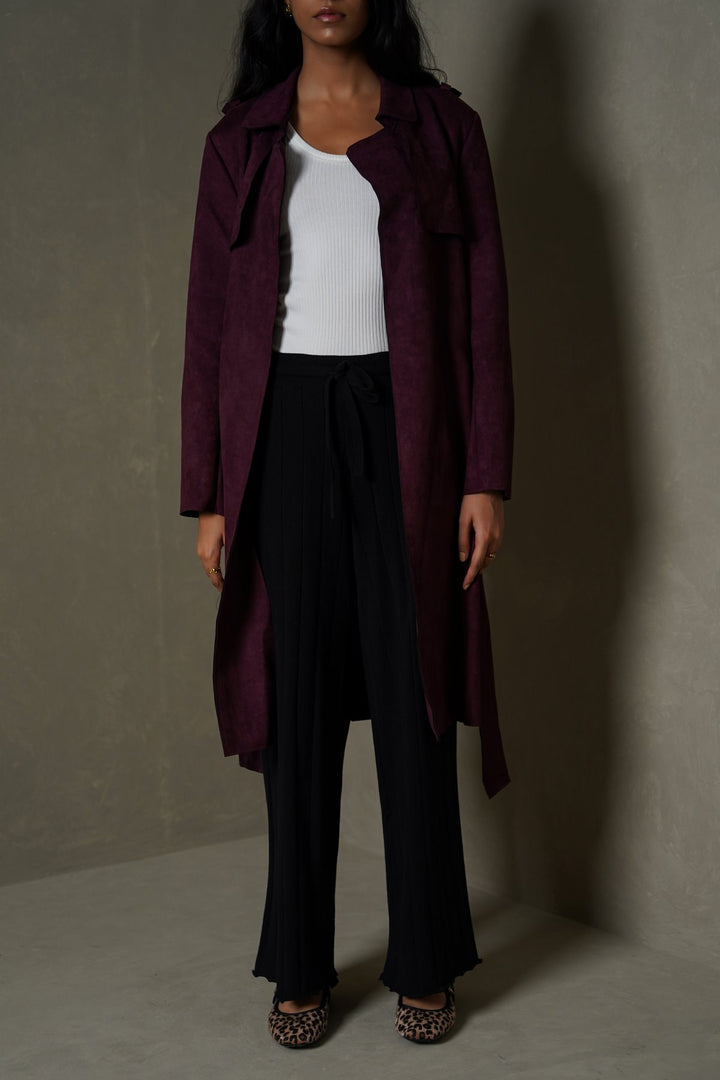 RIB-KNIT STRAIGHT PANTS