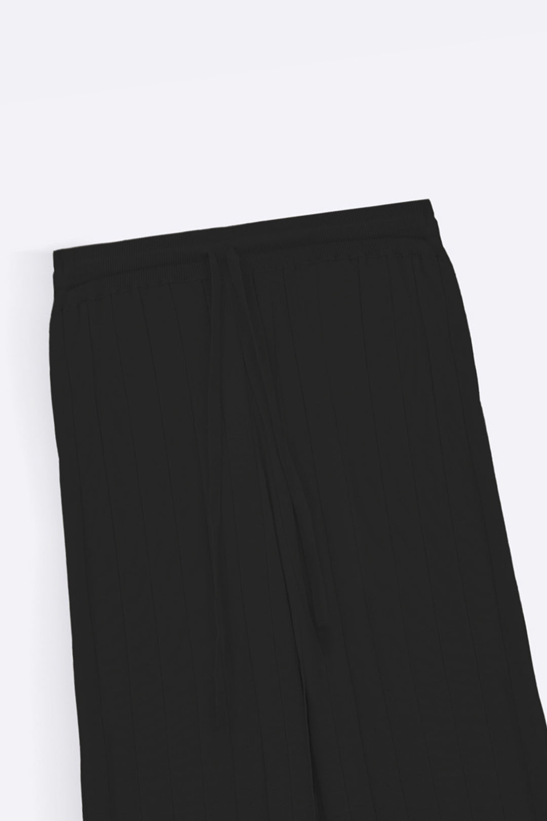 RIB-KNIT STRAIGHT PANTS