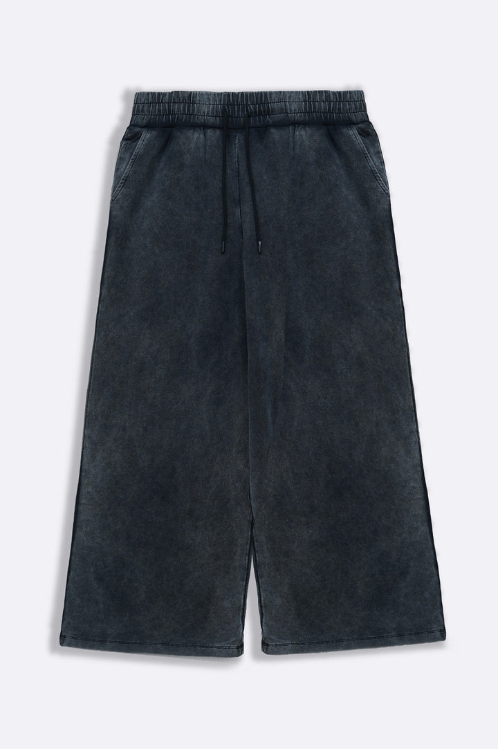 BLACK WASHED TROUSERS