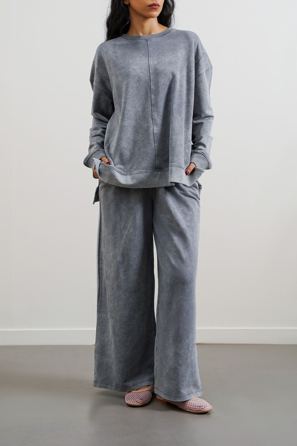 GREY WASHED TROUSERS