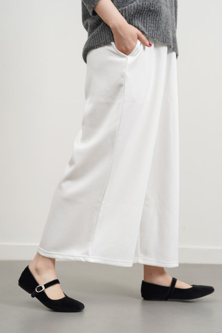 WHITE HIGH-WAIST CULOTTES
