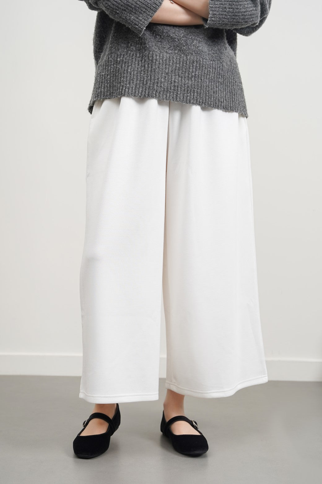 WHITE HIGH-WAIST CULOTTES