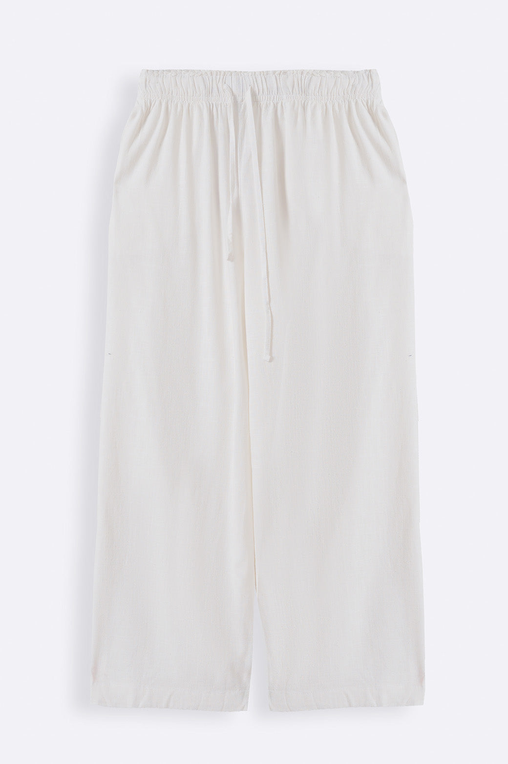 WHITE WIDE ANKLE PANTS