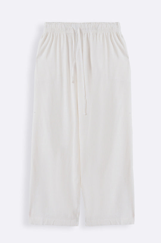 WHITE WIDE ANKLE PANTS