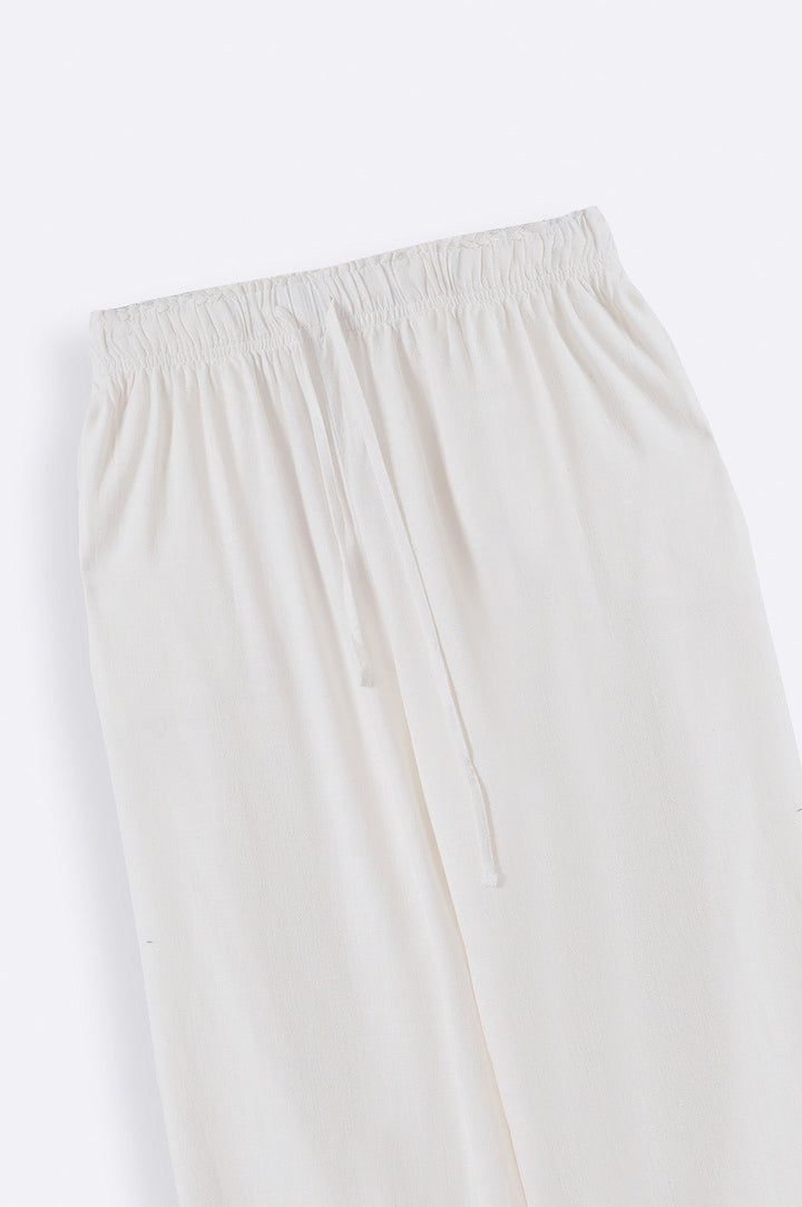 WHITE WIDE ANKLE PANTS