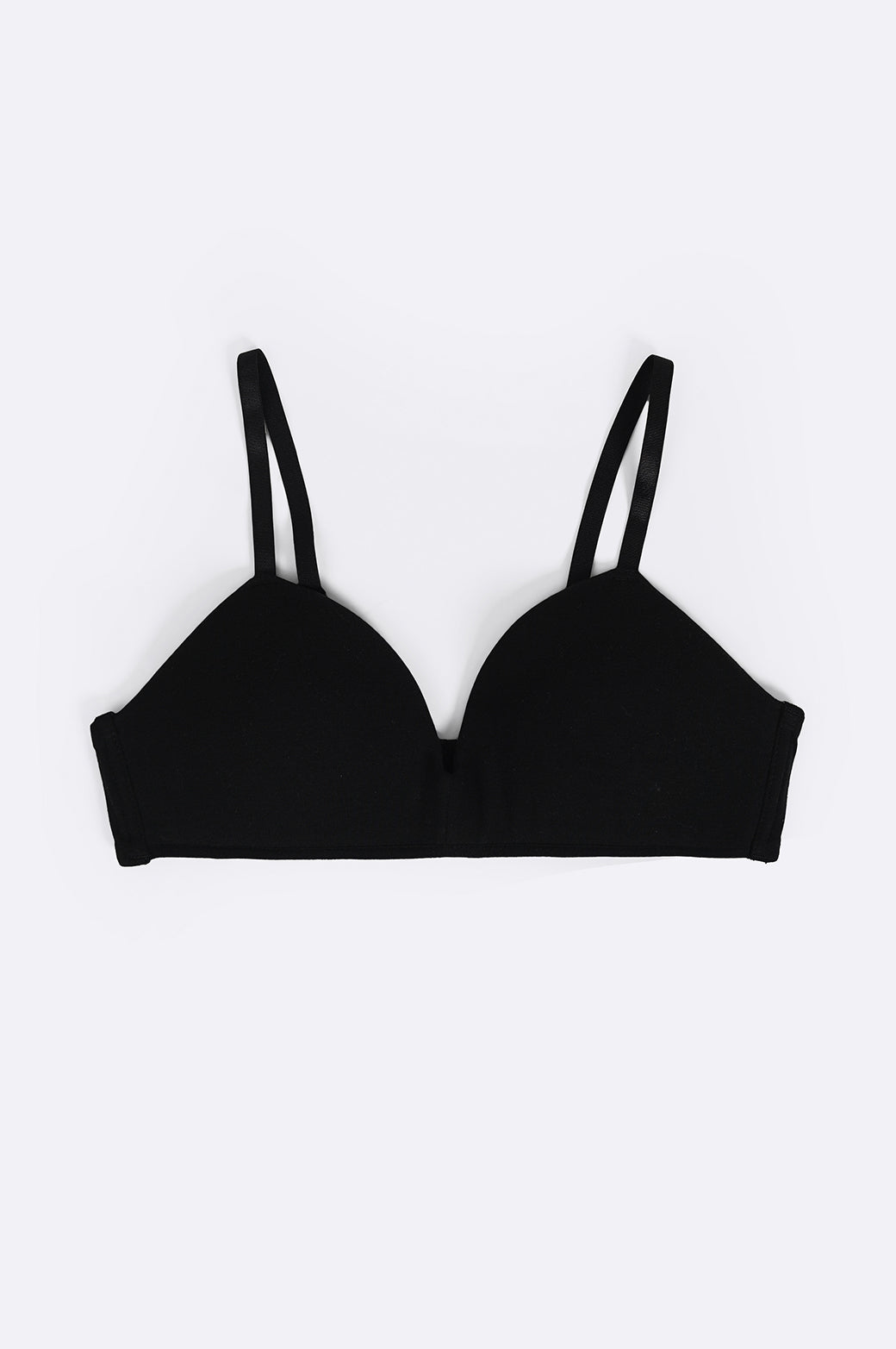 BLACK COTTON NON WIRED T-SHIRT BRA