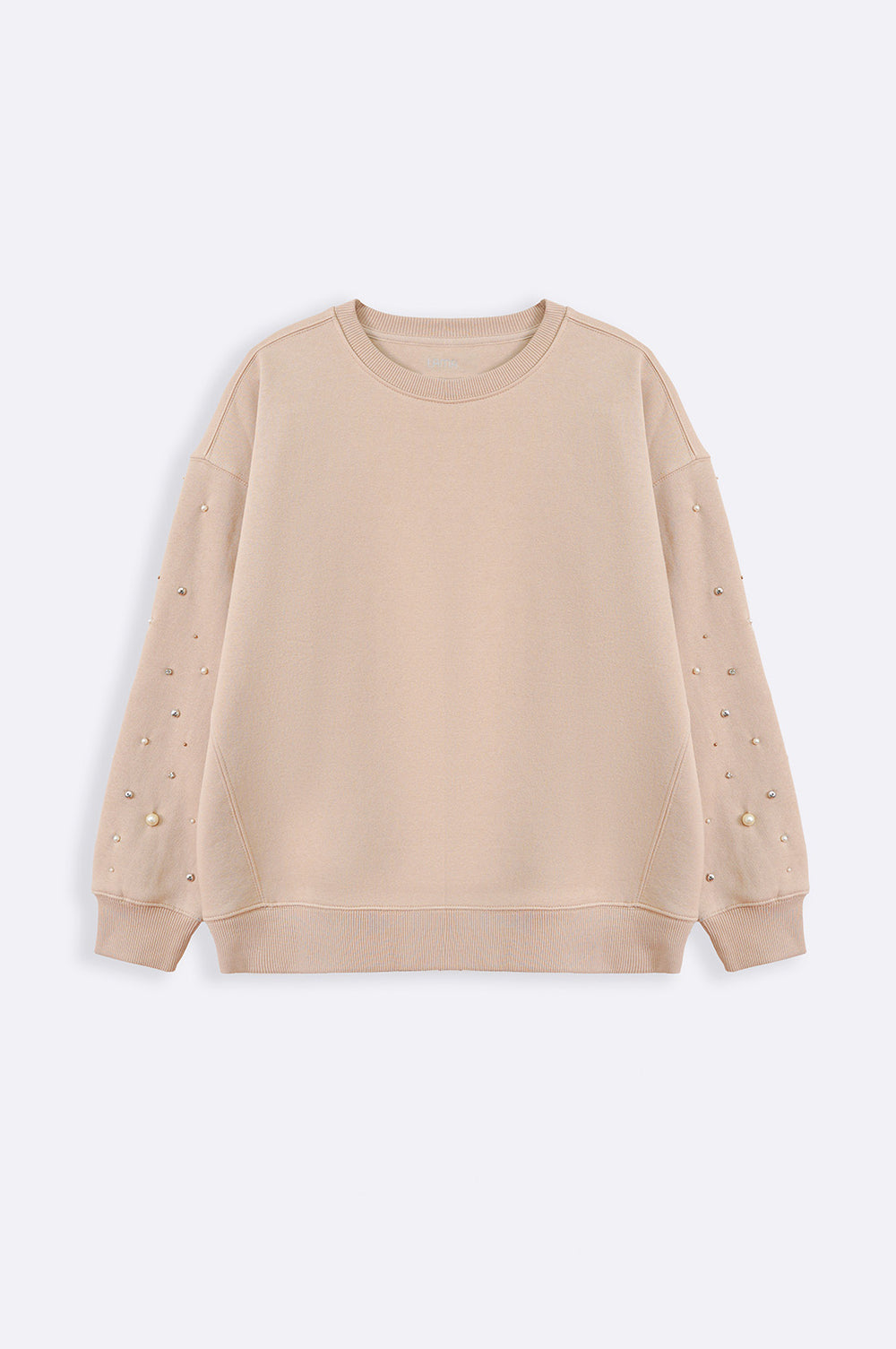 BEIGE DIAMANTE SPRAY SWEATSHIRT
