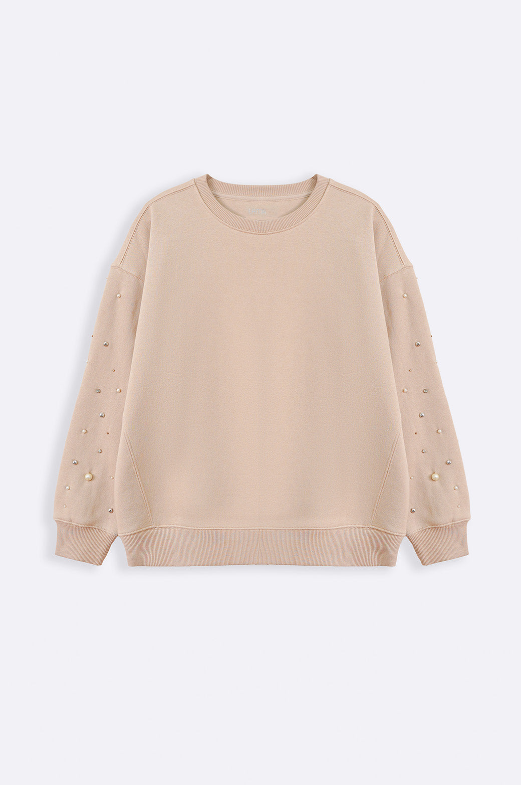 BEIGE DIAMANTE SPRAY SWEATSHIRT