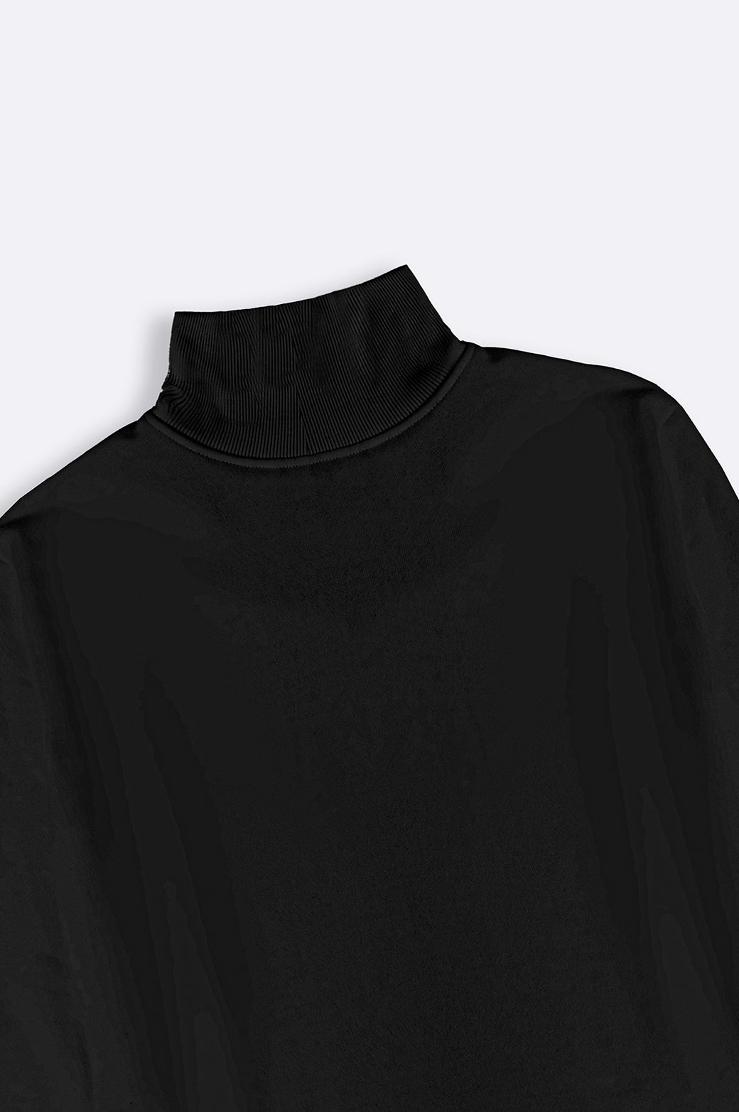 BLACK CLASSIC TURTLE NECK SWEATSHIRT
