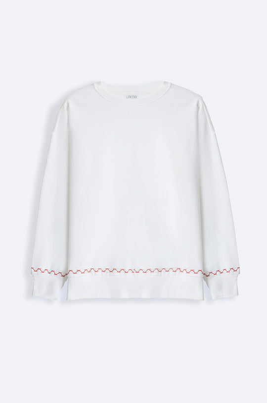 WHITE PRINTED SWEATSHIRT