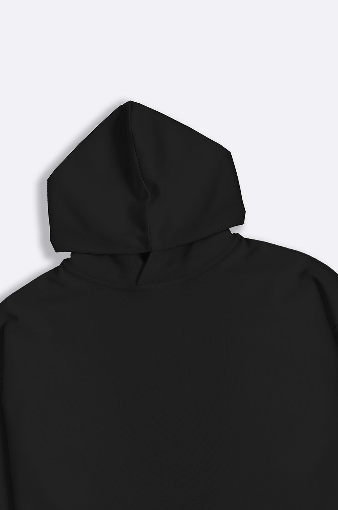 BLACK CROPPED NEOPRENE HOODIE