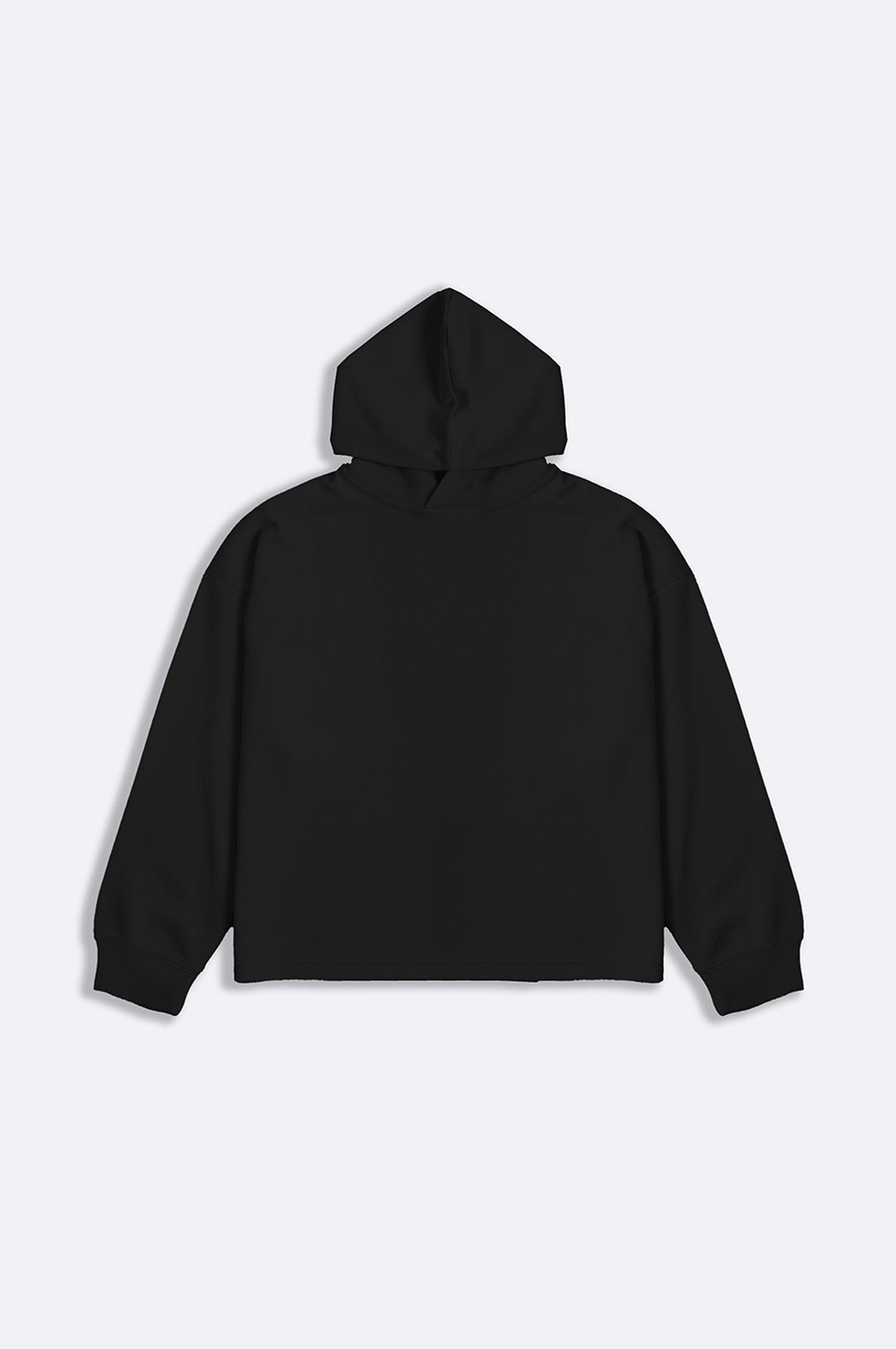 BLACK CROPPED NEOPRENE HOODIE