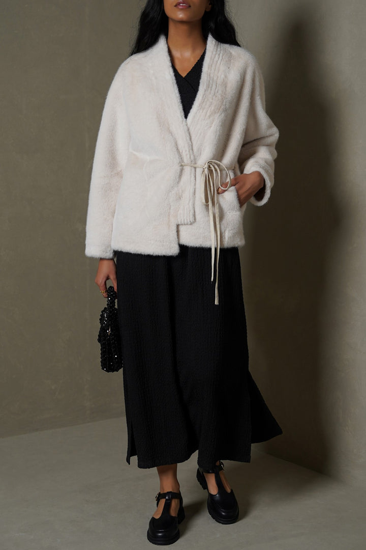 LUXE FUR WRAP COAT