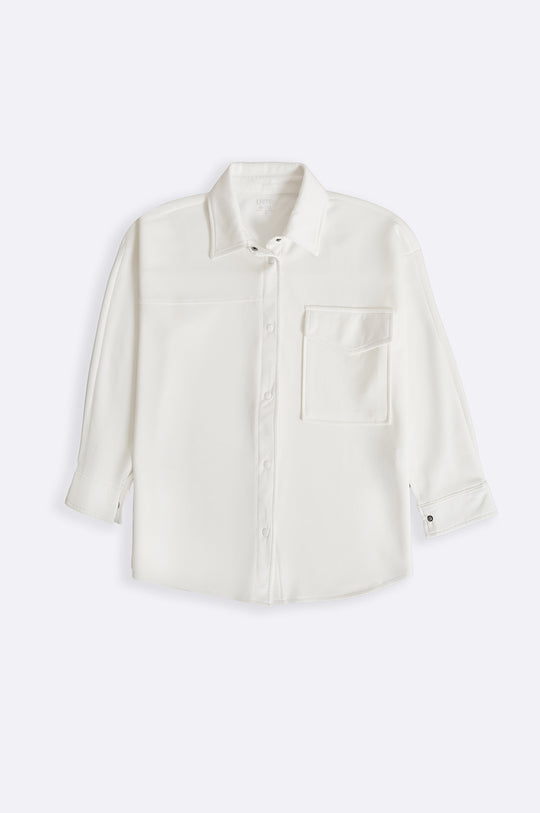 WHITE NEOPRENE BOYFRIEND SHACKET
