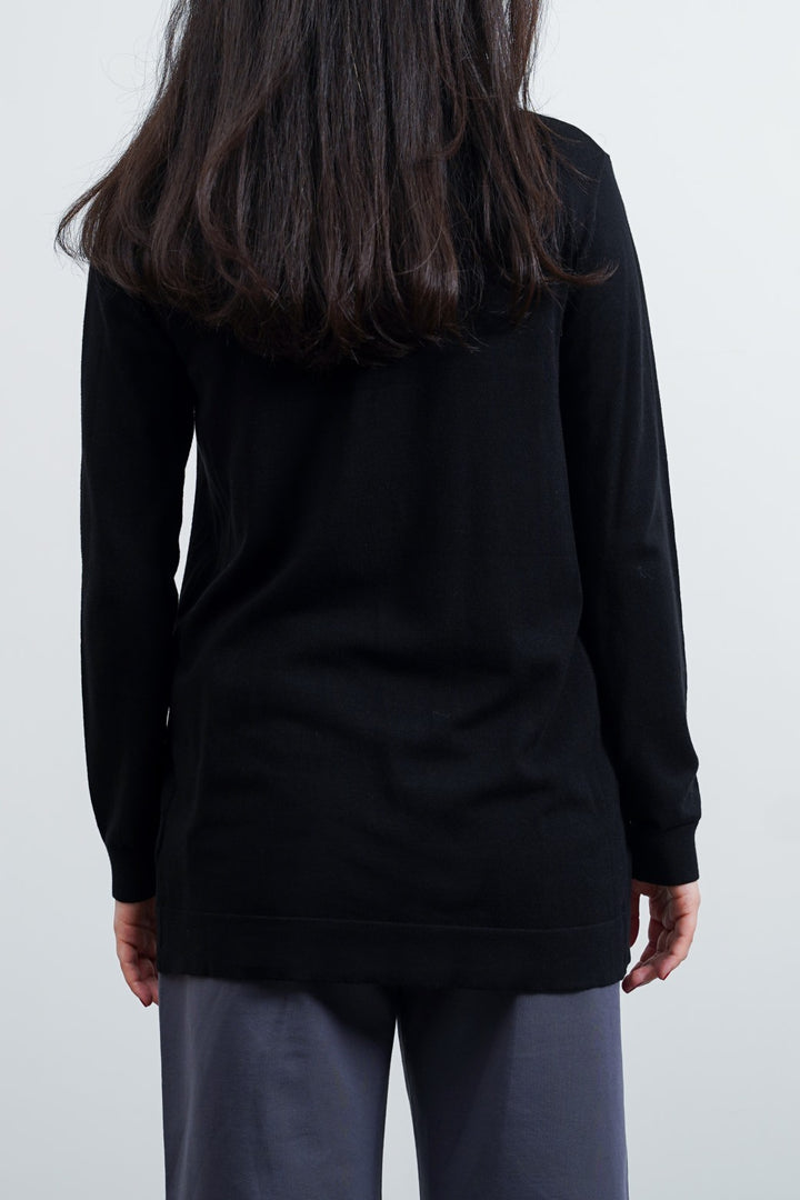 BLACK LIGHTWEIGHT DAILY CARDIGAN