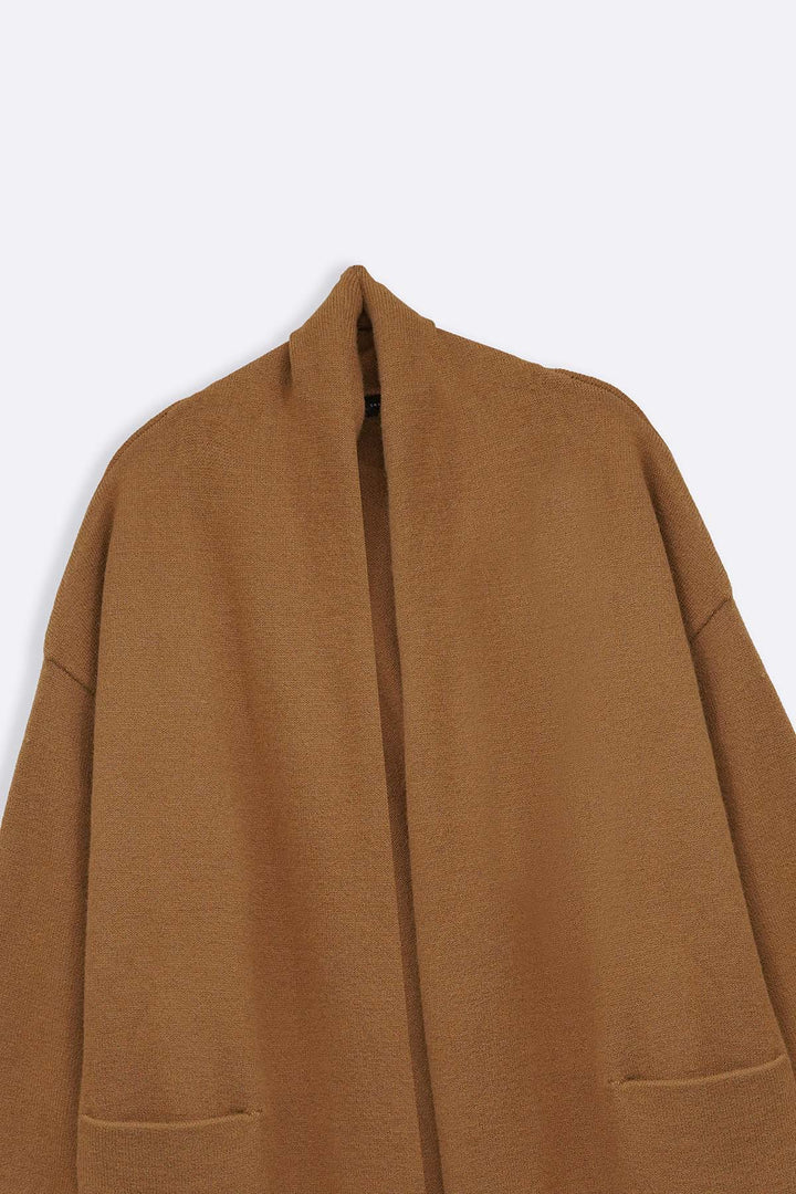 KHAKI THE MOM CARDIGAN