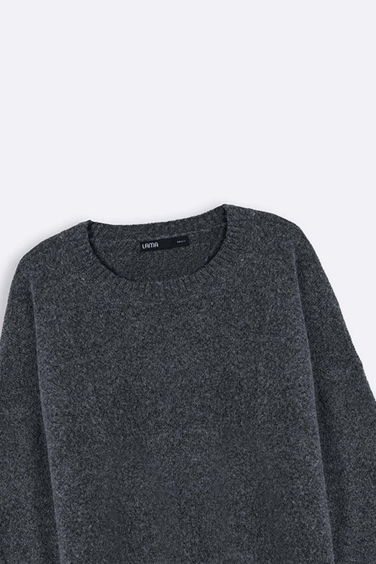 GREY FINE KNIT SWEATER
