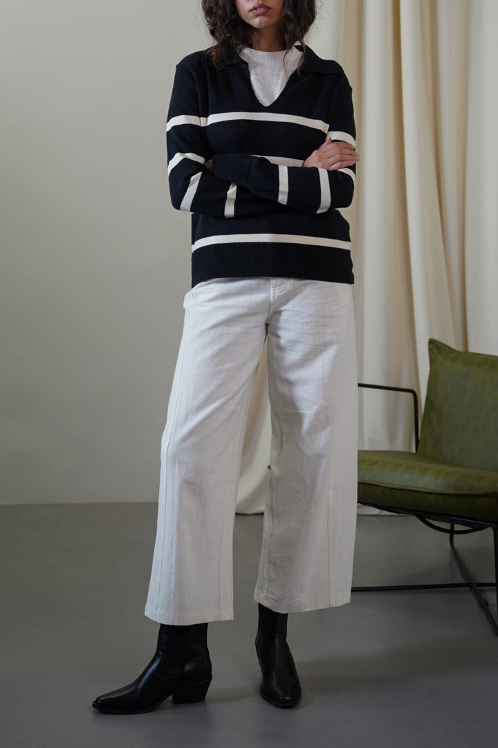 BLACK POLO STRIPED JUMPER