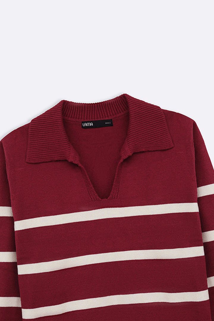 CHERRY PINK POLO STRIPED JUMPER