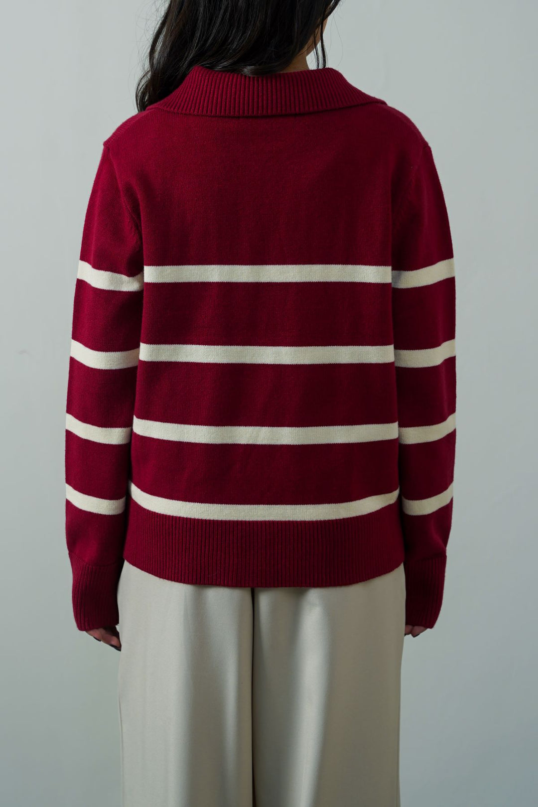 CHERRY PINK POLO STRIPED JUMPER
