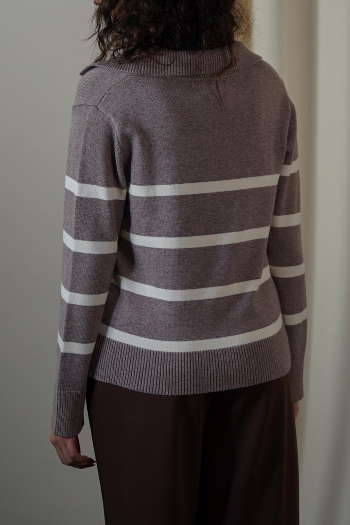 TAUPE POLO STRIPED JUMPER