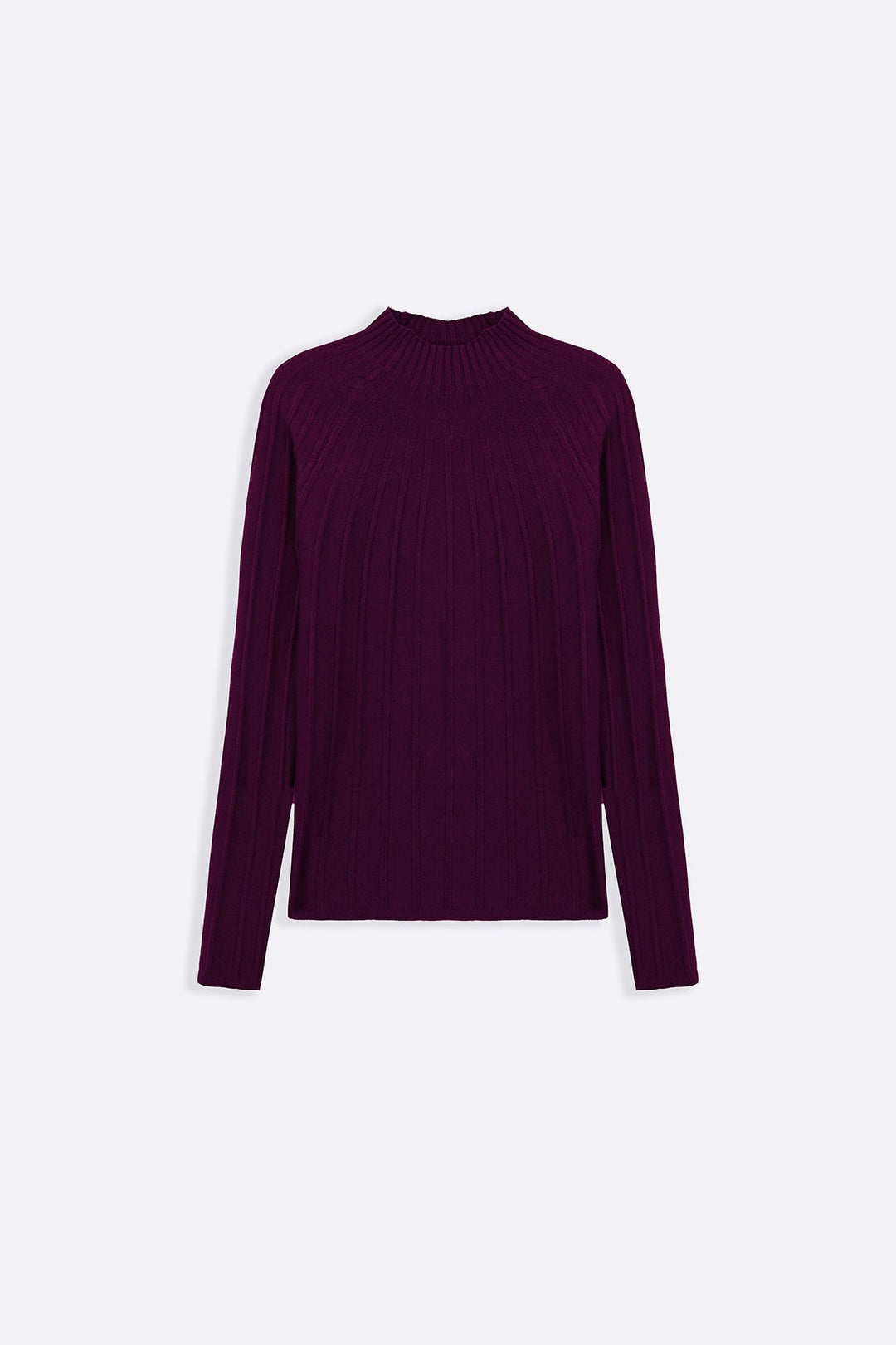 MAROON RIBBED BODYCON SWEATER