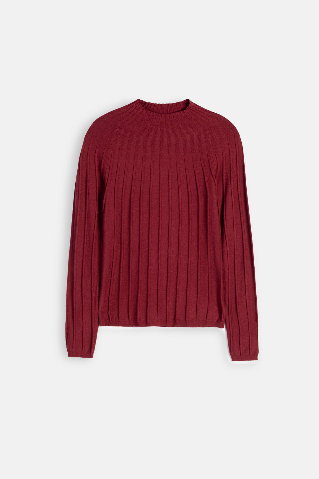 RED RIBBED BODYCON SWEATER
