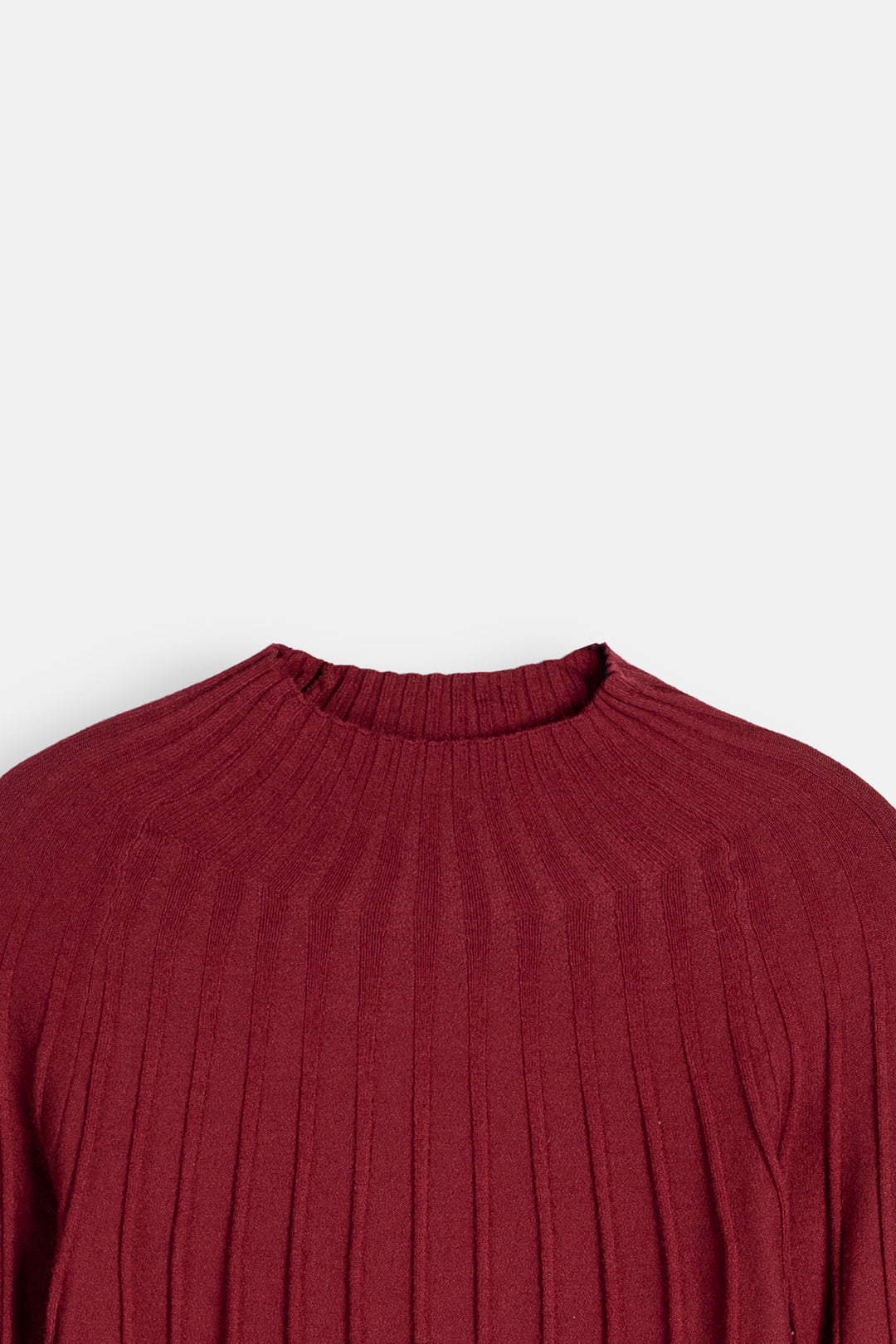 RED RIBBED BODYCON SWEATER