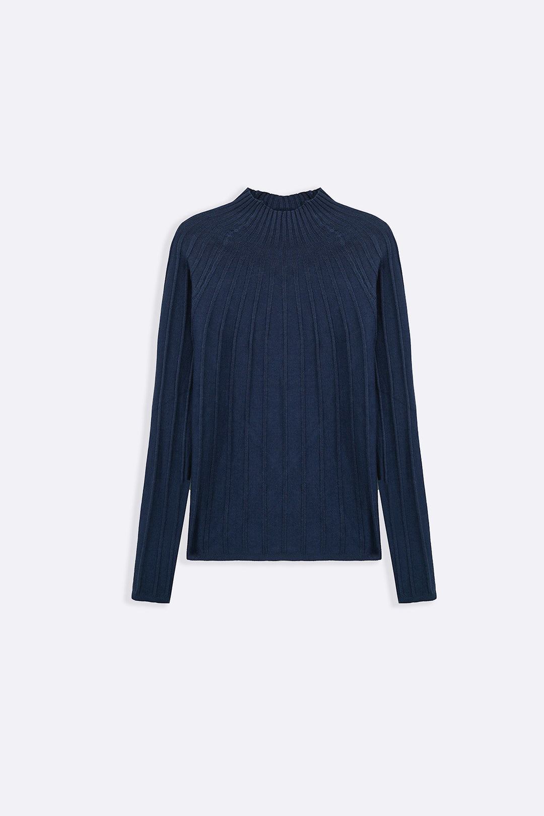 SLATE BLUE RIBBED BODYCON SWEATER